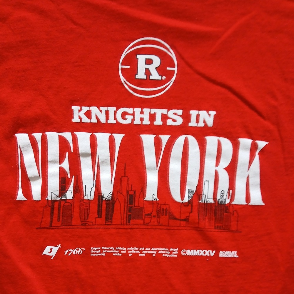 Rutgers T-Shirt Mens Large Red Knights In New York Graphic Cotton‎ Tee - Picture 2 of 4
